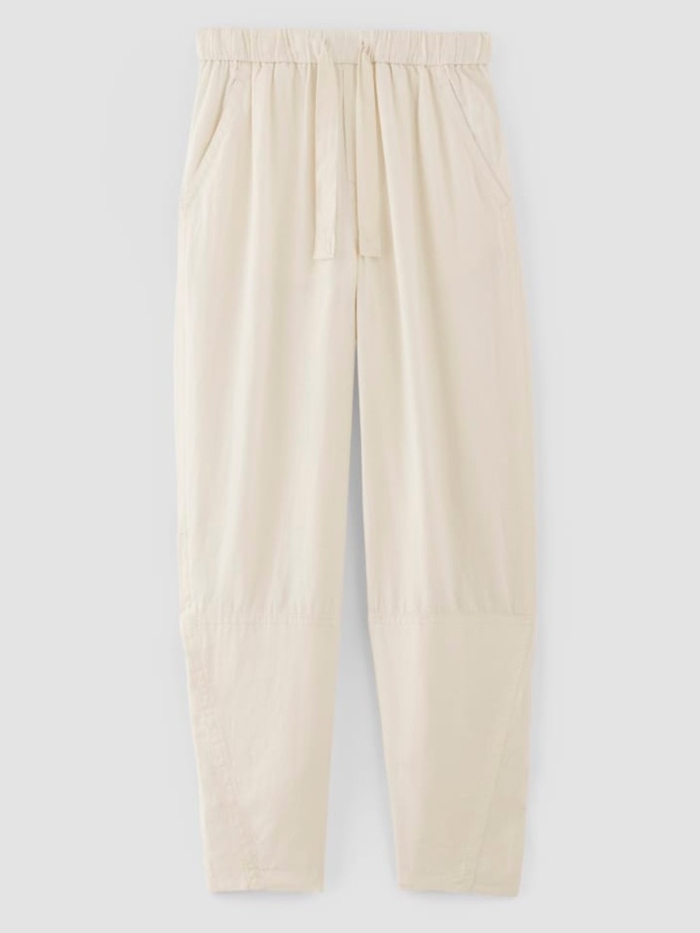 Everlane Bone White Pull-On Barrel Pants European Flax Linen Size Medium